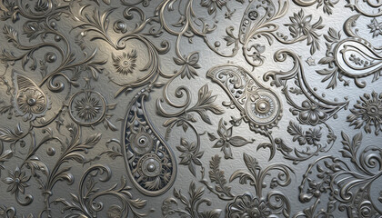 Metal background. Pattern for wallpapers, covers, wall decorations. Oil paint