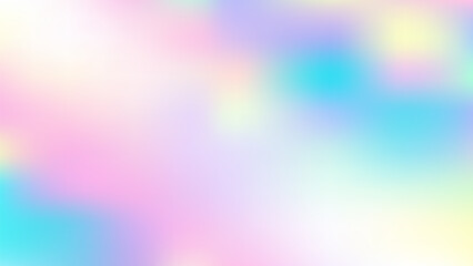 Holographic gradient vector background. Neon modern illustration with pastel rainbow unicorn color palette. Hologram colors liquid background. Soft blur gradient holographic backdrop design © Foxelle
