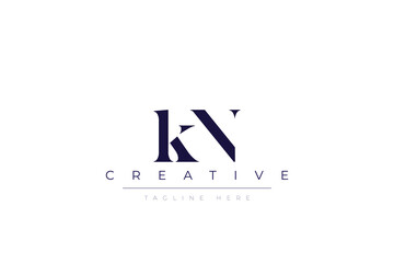 kN abstract  minimalist letters Logo Monogram. It is a minimalist logo, this logo is made by combining two letters