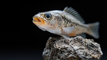 Fototapeta premium Small Fish on Rock, Studio Shot, Close-Up