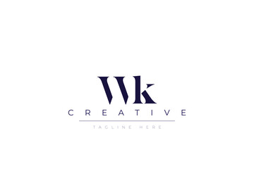 kW abstract  minimalist letters Logo Monogram. It is a minimalist logo, this logo is made by combining two letters