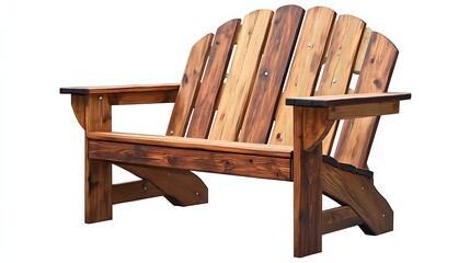 Classic wooden bench with smooth polished finish high resolution picture