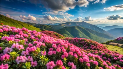 Obraz premium mountain landscape with flowers