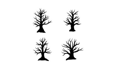 abstract black dry tree without leaves