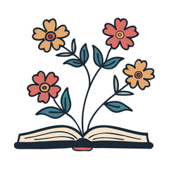 Poem Book Floral Icon