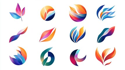 It looks like you're looking for abstract geometric logos or icon designs. Would you like me to generate a collection of abstract geometric logo designs for you Let me know if you have any preference