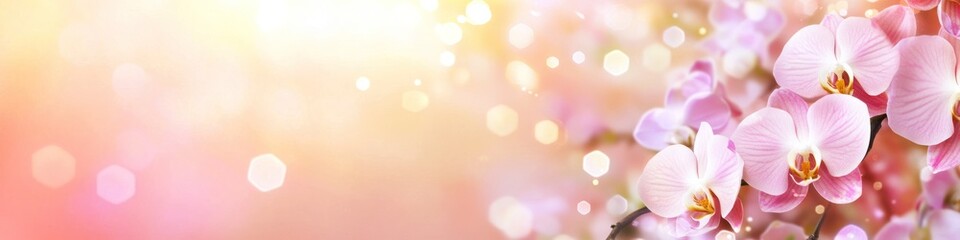 Obraz premium Delicate Pink Orchids Blossom in Soft Light