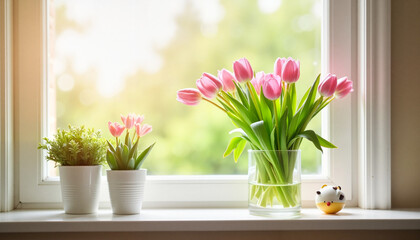 Tulips on a Windowsill