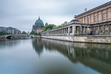 Berlin Cathedral and Spree River on a cloudy day, Museum Island, Berlin, Germany