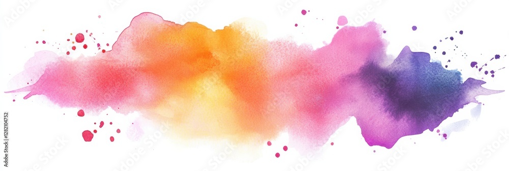 Poster colorful watercolor splash with vibrant hues showcasing an abstract design and artistic expression. 