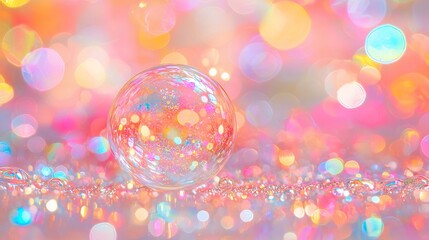 Colorful Bubble on Bokeh Background