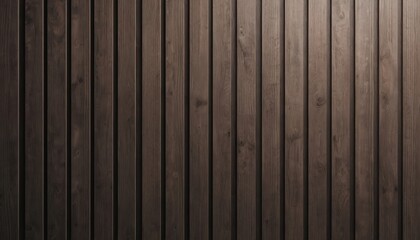 Fototapeta premium Dark brown vertical wooden panels texture. Wood planks surface with natural pattern. Timber wall background is ideal for vintage interior design, furniture making or woodwork concepts.