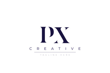 pX abstract  minimalist letters Logo Monogram. It is a minimalist logo, this logo is made by combining two letters
