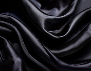 Obraz premium black luxury cloth abstract background dark liquid wave or black wavy folds silk or satin background elegant wallpaper
