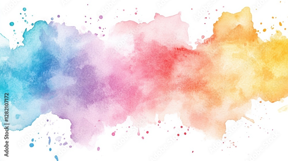 Poster Vibrant watercolor blend showcasing cool and warm colors across a textured background for artistic expression. Generative AI