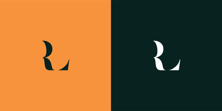 RL abstract  minimalist letters Logo Monogram. It is a minimalist logo, this logo is made by combining two letters