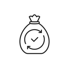 money transfer icon like thin line moneybag