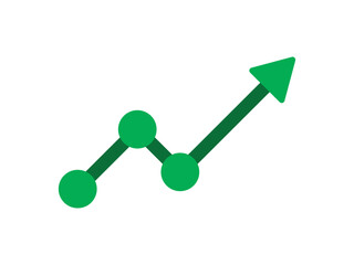growing green arrow like big profit icon