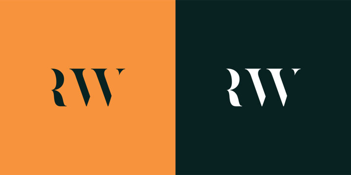 RW abstract  minimalist letters Logo Monogram. It is a minimalist logo, this logo is made by combining two letters