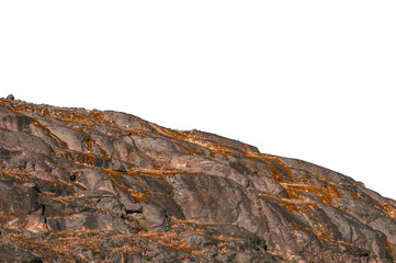 Big rock isolated on white. This has clipping path. Isolated PNG cutout of volcanic rocks on a transparent background