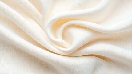 Obraz premium An elegant swirl of light cream colored linen fabric