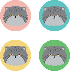 かわいいマヌルネコの顔アイコン