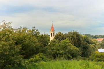 Fototapeta premium Czech Republic. The Church of St. Havel in Porici nad Sazavou is the parish church of the Roman Catholic parish of Porici nad Sazavou.