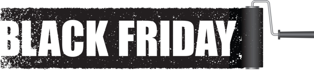 Black Friday Sale - Antirich mit Farbroller Banner, Textur schwarz