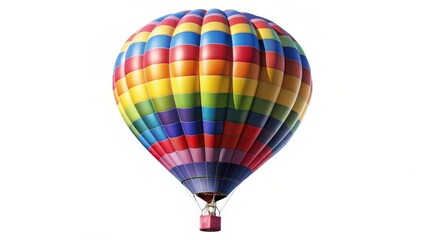 Fototapeta premium Colorful Hot Air Balloon on White Background