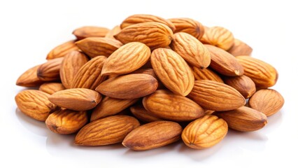 Fototapeta premium Almonds on White Background