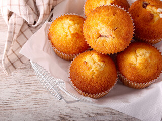 Coconut and cherry muffins