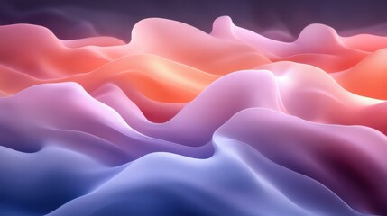 Obraz premium Soft Pastel Abstract Gradients in Minimalist Wavy Design Art