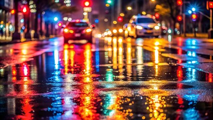 Obraz premium night city traffic