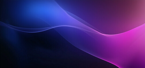 A visually striking wave of purple and blue against a black background
