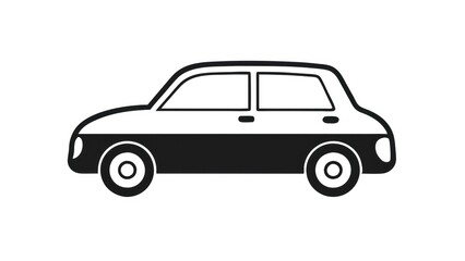 Fototapeta premium a simple black and white illustration of a small car, perfect for various design purposes