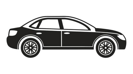 Fototapeta premium a silhouette of a sleek, modern car in black and white, perfect for design