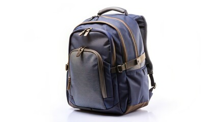 Fototapeta premium Blue Backpack on White Background