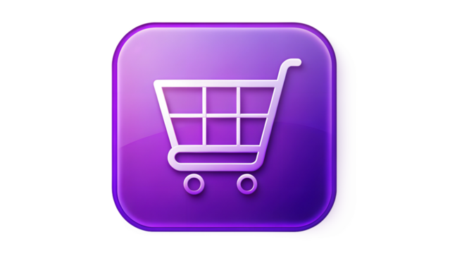 shopping cart icon on white background