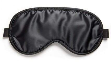 Luxurious Black Satin Sleep Mask for Ultimate Relaxation and Comfort on White Background