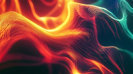 Futuristic glowing energy wave with deep gradients, vibrant and smooth, abstract and dynamic, high-tech design, electric and immersive, bright and inviting