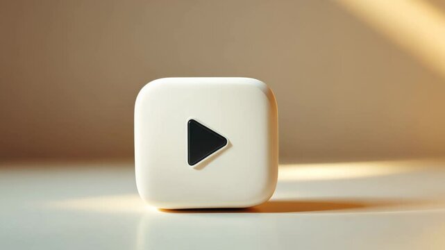 Play intro start power button on black background