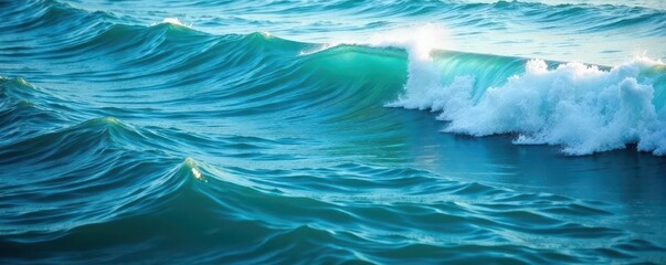 Ocean waves with concentric circles of foamy water, white foam crest at center, ocean, green