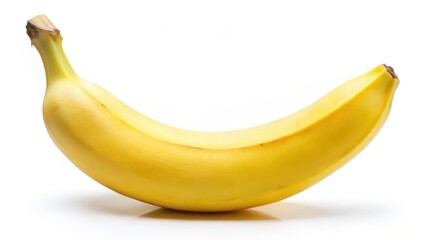 Single Banana on White Background