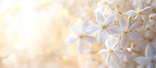 Delicate White Blossoms in Soft Sunlight