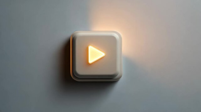 Play intro start power button on black background