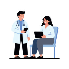 Doctor and Patient Medical Review Icon