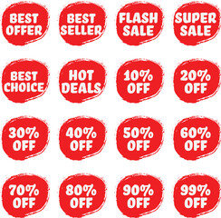 Red Brushstroke Set "Sale" Minus
