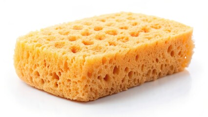 Rectangular Cellulose Sponge on White Background