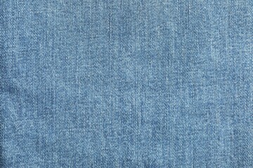 Texture of blue jeans as background, top view