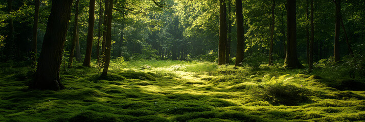 Obraz premium Lush Tapestry of Verdant Elegance and Symbiotic Harmony in Nature's Green Sanctuary